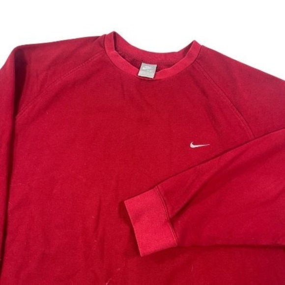 Nike Other - Vintage Y2K Nike Sweatshirt Mens 2XL XXL Red Crewneck Fleece Pullover Swoosh